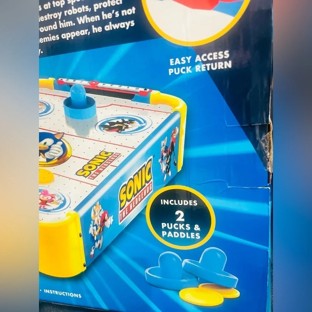 Sonic The Hedgehog TableTop Air Hockey - New - Air Powered BF Or Kid Gift! Rare!